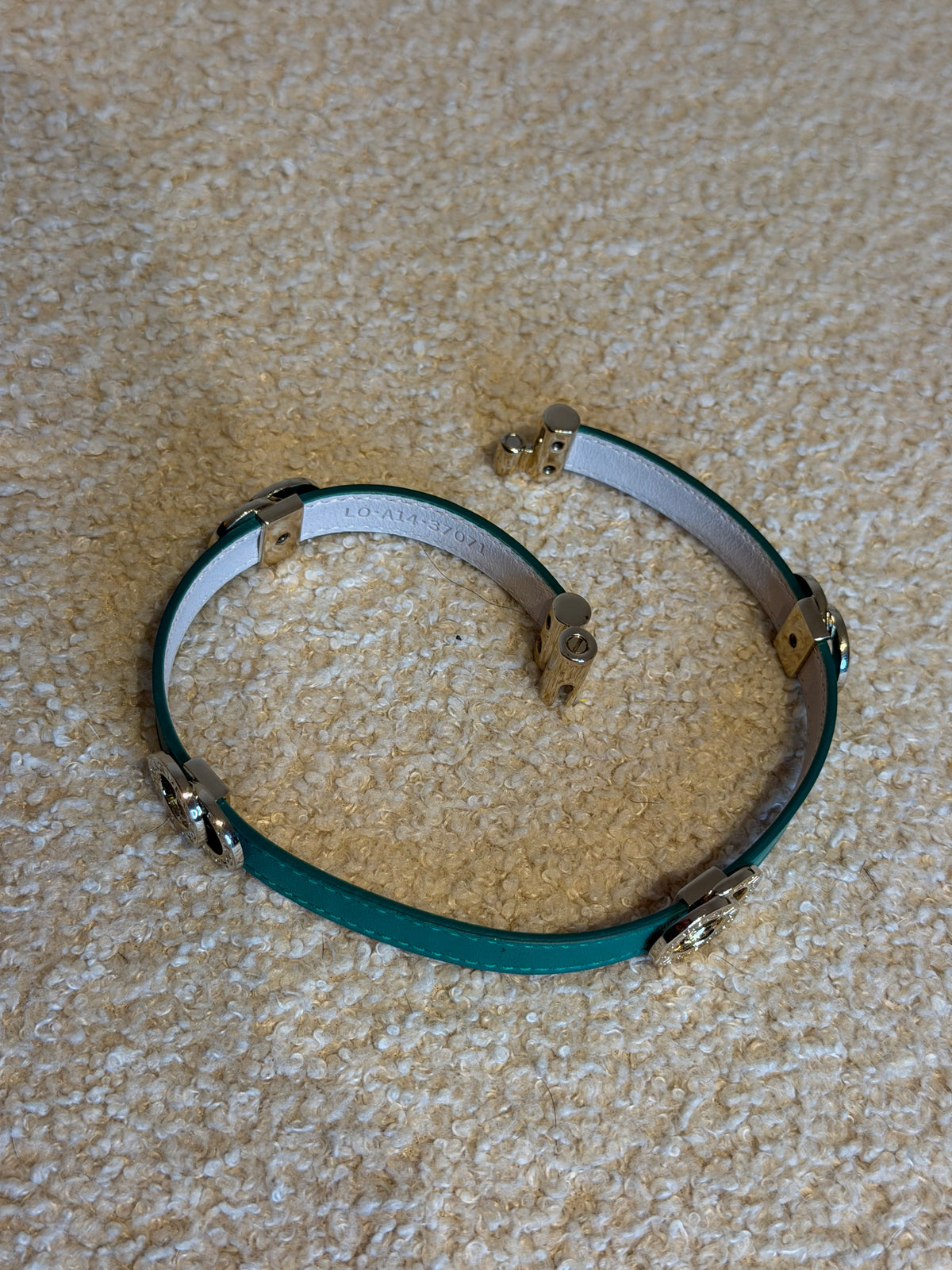 Bulgari – Bracciale doppio giro in pelle verde smeraldo