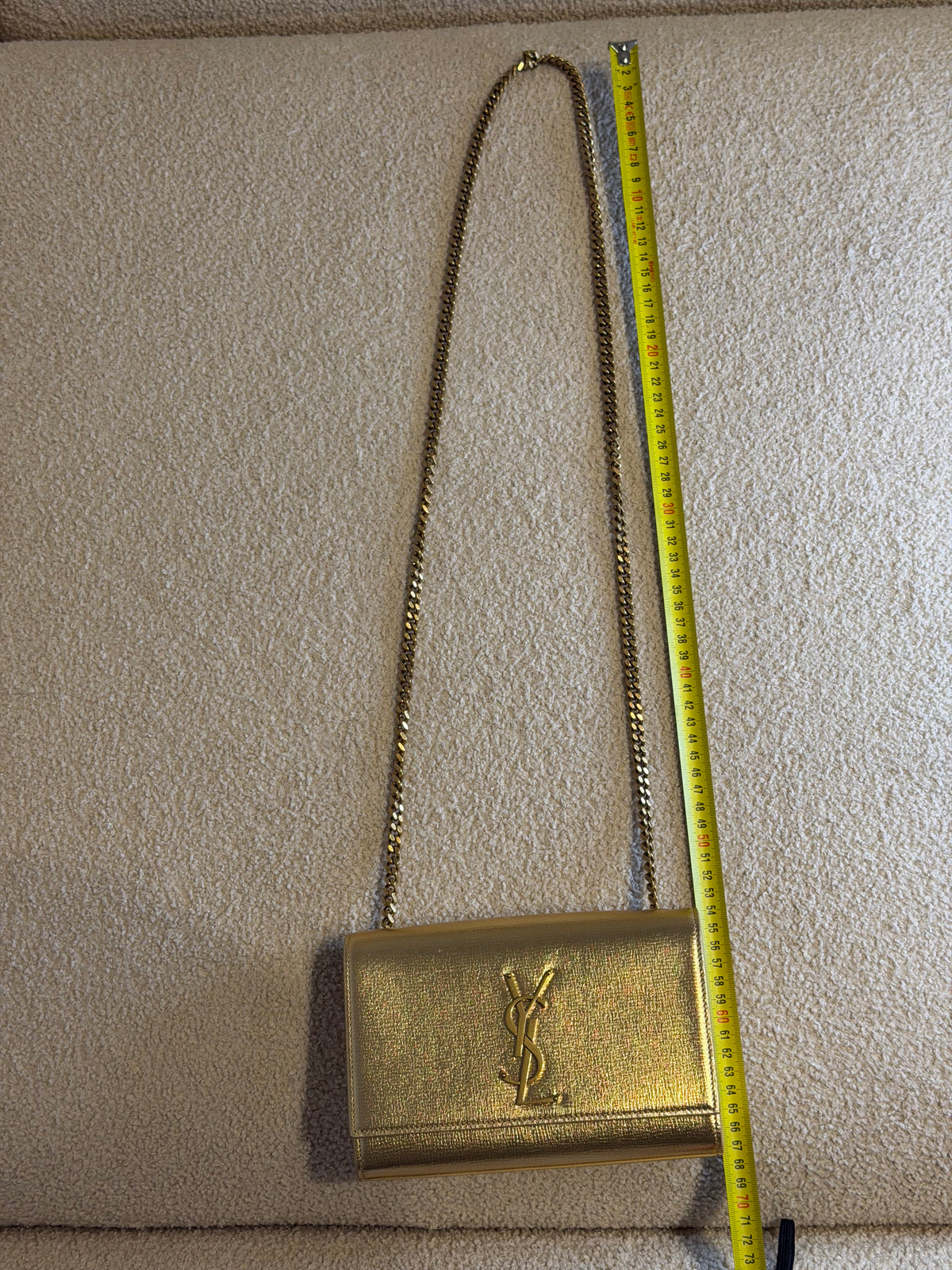 Saint Laurent Kate – Borsa a tracolla dorata con catena