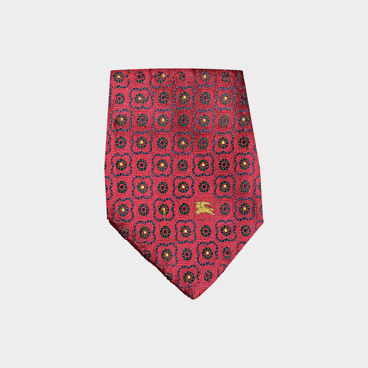 Burberry – Cravatta in seta rossa con motivo decorativo