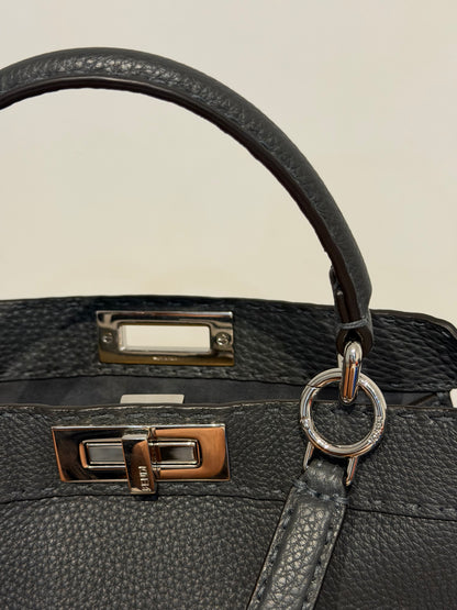 Fendi Peekaboo Medium Selleria – Borsa in pelle grigio scuro
