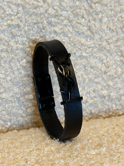 Saint Laurent – Bracciale in pelle nera