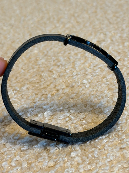 Saint Laurent – Bracciale in pelle nera