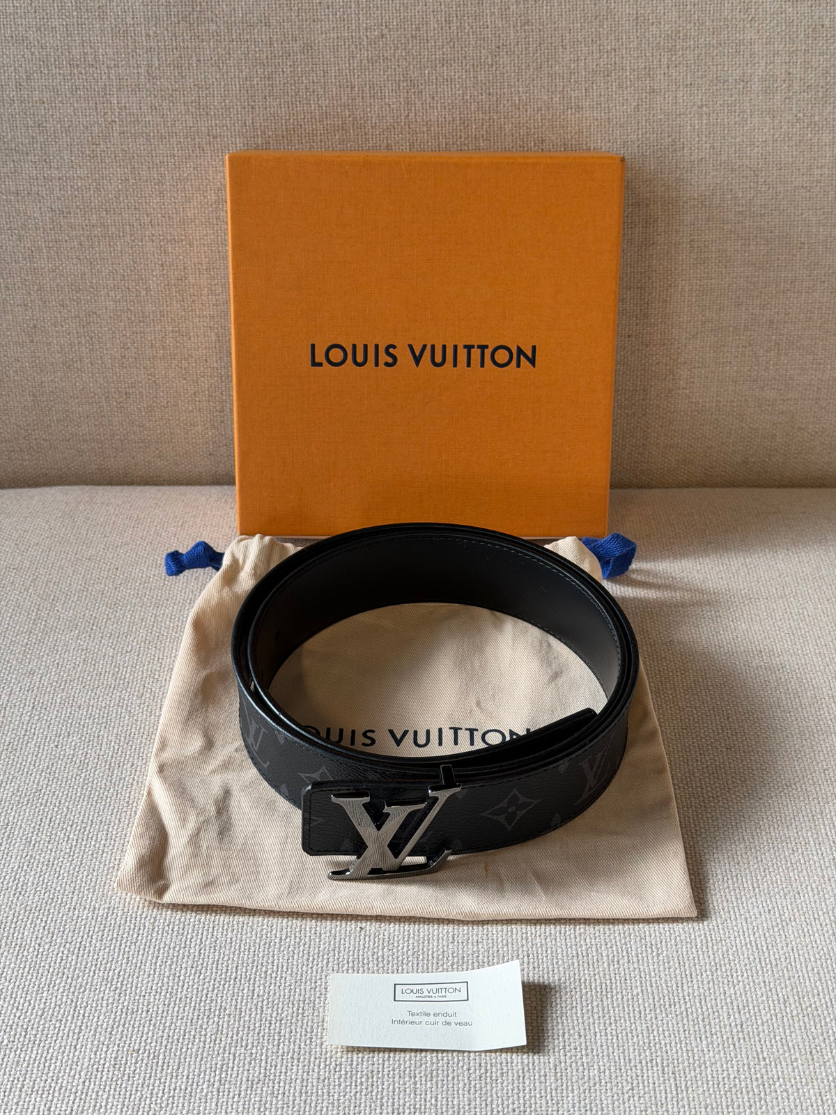 Louis Vuitton LV Initiales – Cintura reversibile Monogram Eclipse