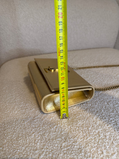 Saint Laurent Kate – Borsa a tracolla dorata con catena