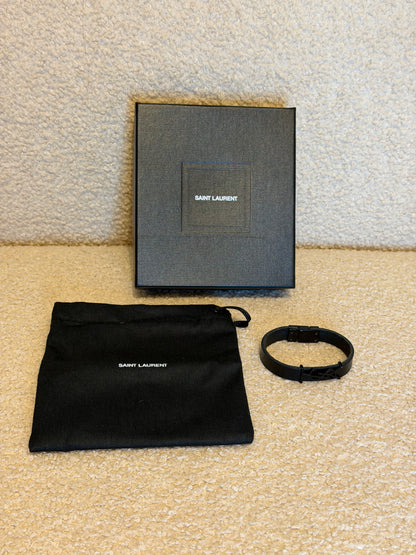 Saint Laurent – Bracciale in pelle nera
