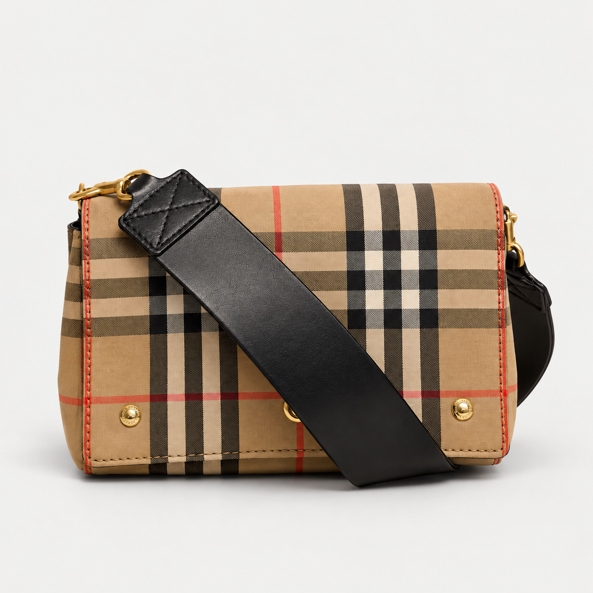 Burberry – Borsa a tracolla Vintage Check beige e nera