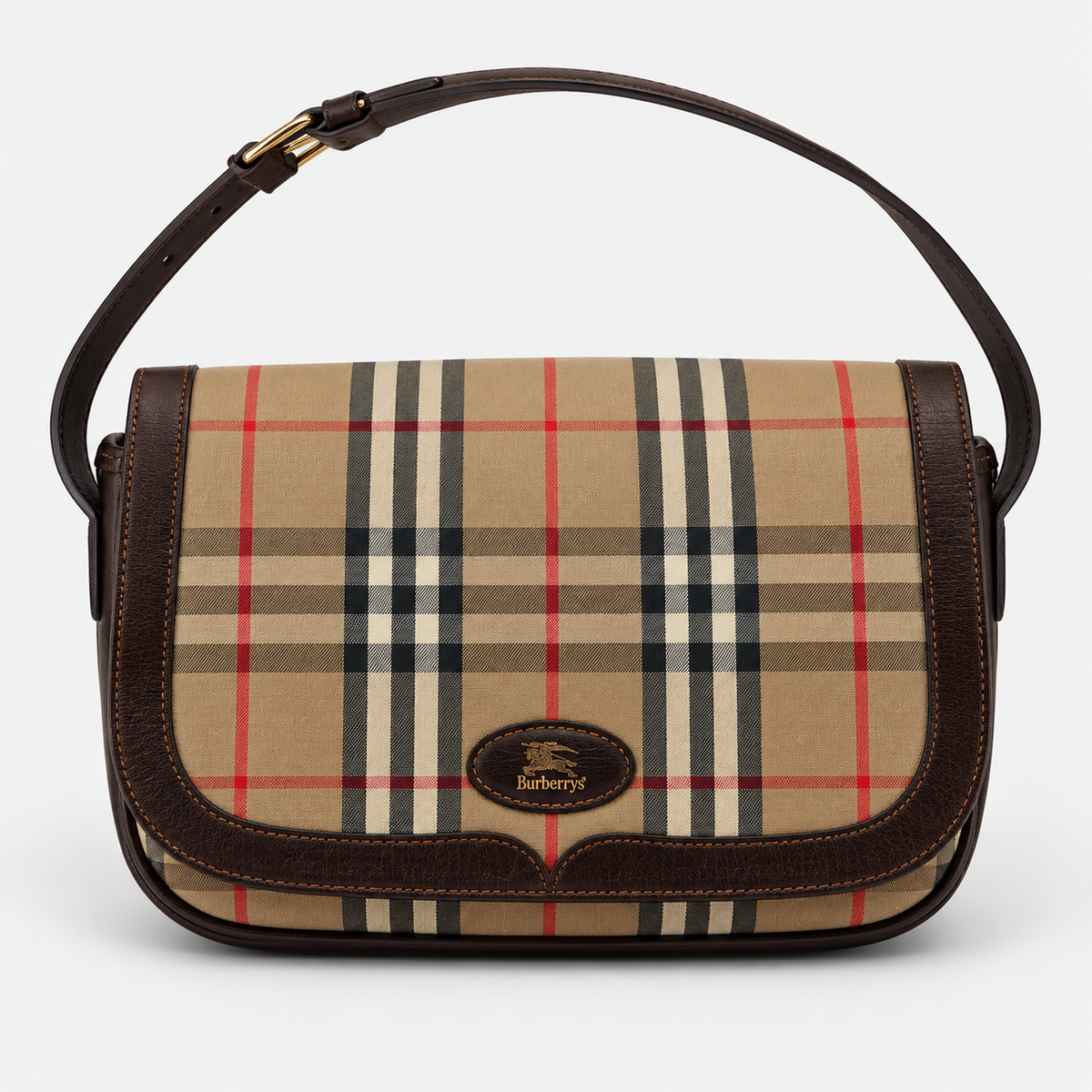 Burberry vintage – Borsa a tracolla in tela check beige