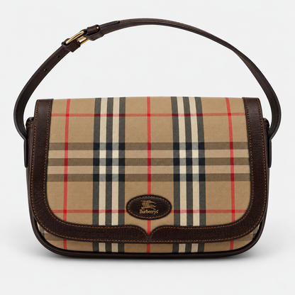 Burberry vintage – Borsa a tracolla in tela check beige