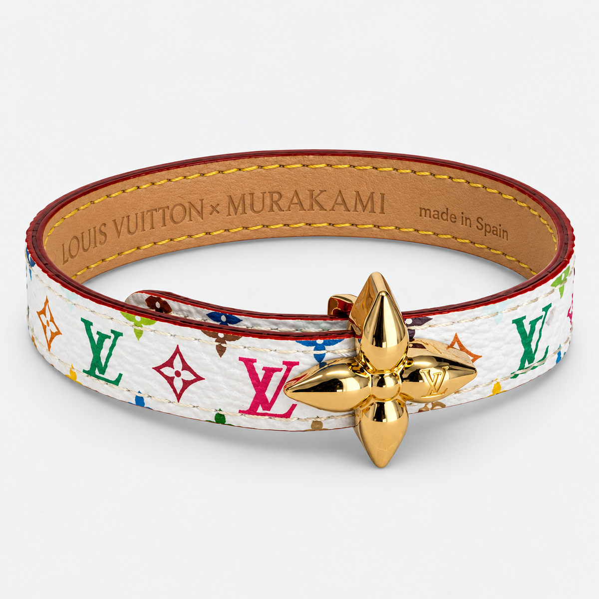 Louis Vuitton × Takashi Murakami – Bracciale in pelle multicolore