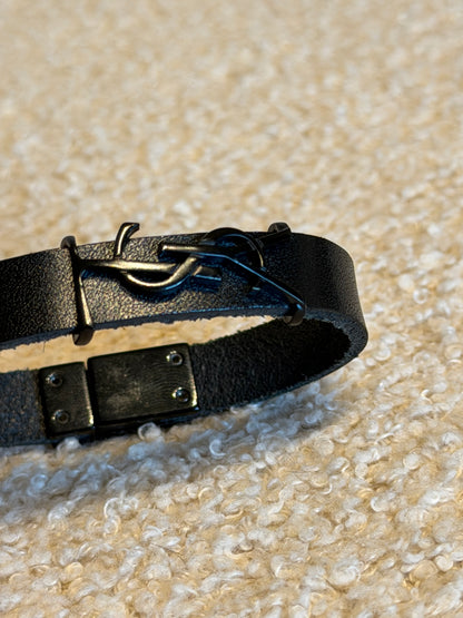 Saint Laurent – Bracciale in pelle nera
