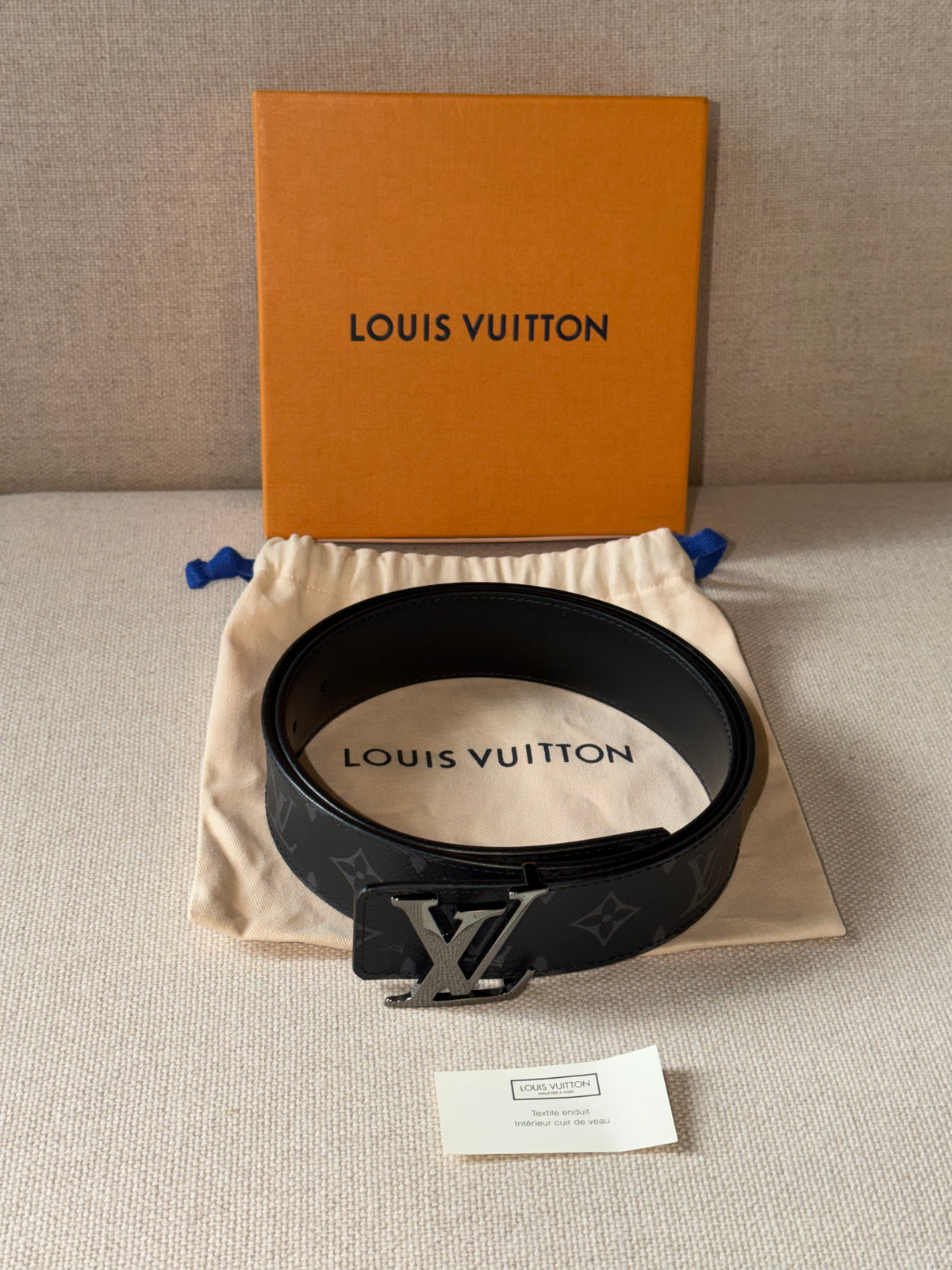 Louis Vuitton LV Initiales – Cintura reversibile Monogram Eclipse