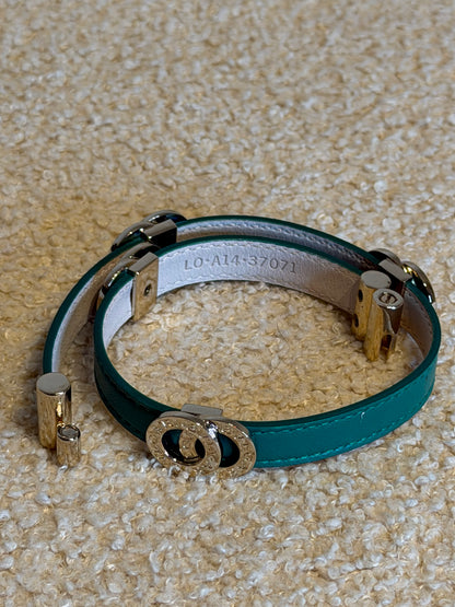 Bulgari – Bracciale doppio giro in pelle verde smeraldo