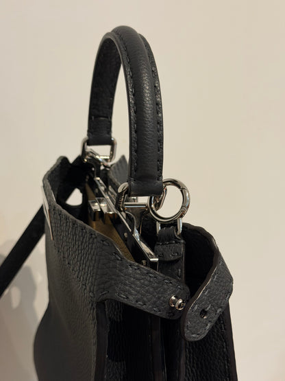 Fendi Peekaboo Medium Selleria – Borsa in pelle grigio scuro
