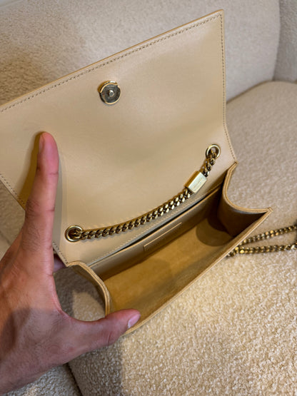 Saint Laurent Kate – Borsa a tracolla dorata con catena
