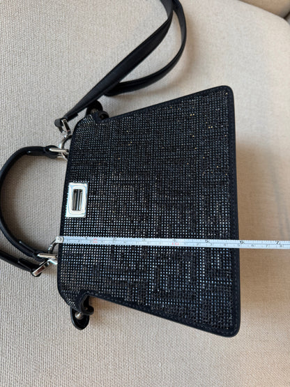Fendi Peekaboo ISeeU Petite – Borsa nera con cristalli