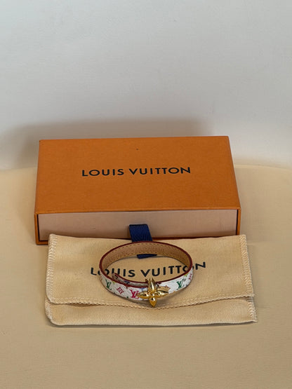 Louis Vuitton × Takashi Murakami – Bracciale in pelle multicolore