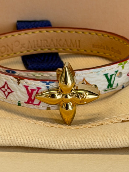 Louis Vuitton × Takashi Murakami – Bracciale in pelle multicolore
