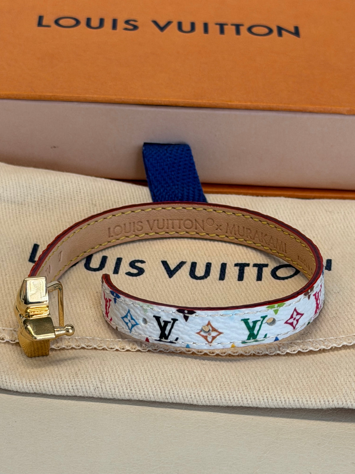 Louis Vuitton × Takashi Murakami – Bracciale in pelle multicolore