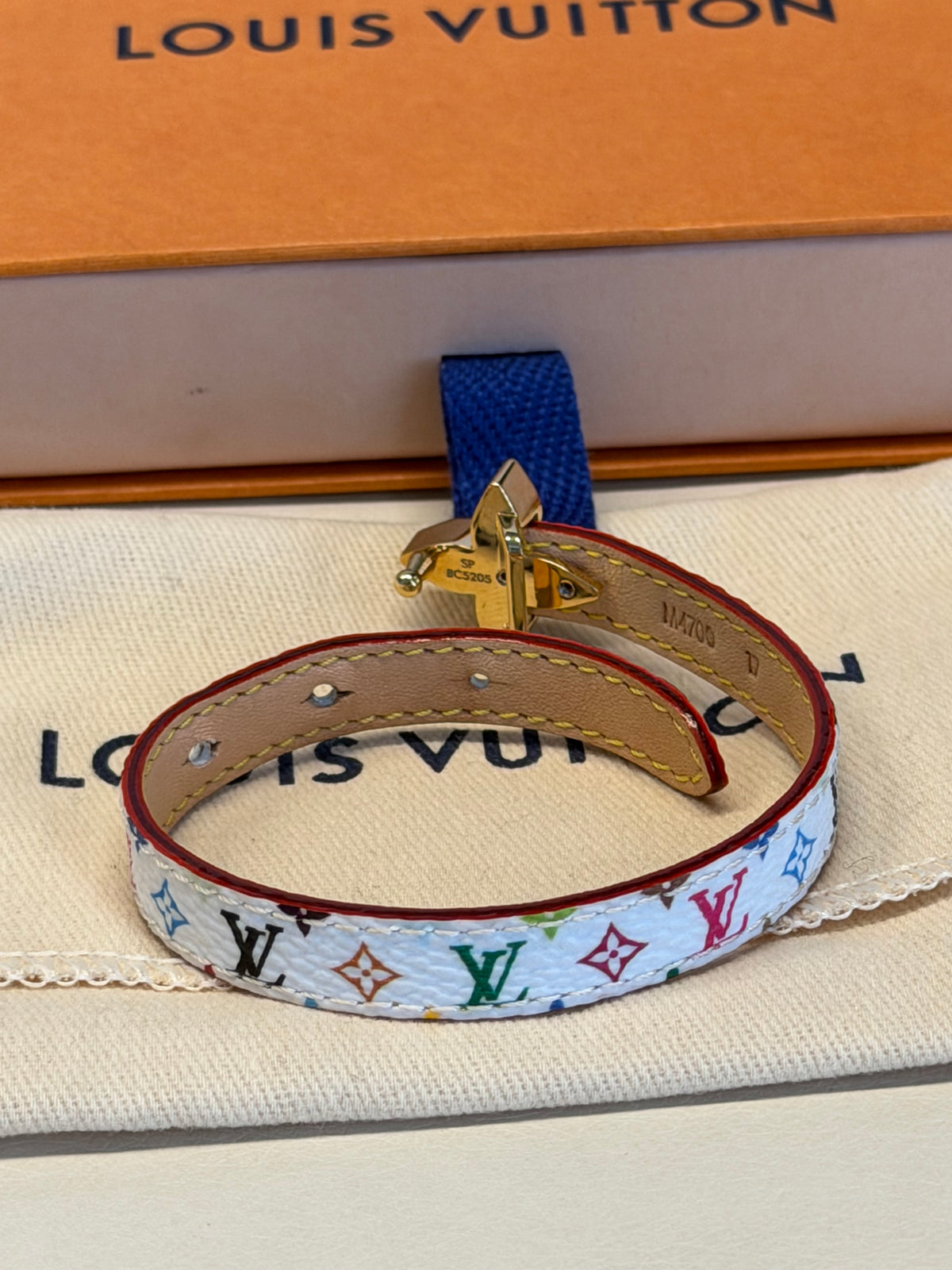 Louis Vuitton × Takashi Murakami – Bracciale in pelle multicolore