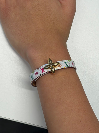 Louis Vuitton × Takashi Murakami – Bracciale in pelle multicolore