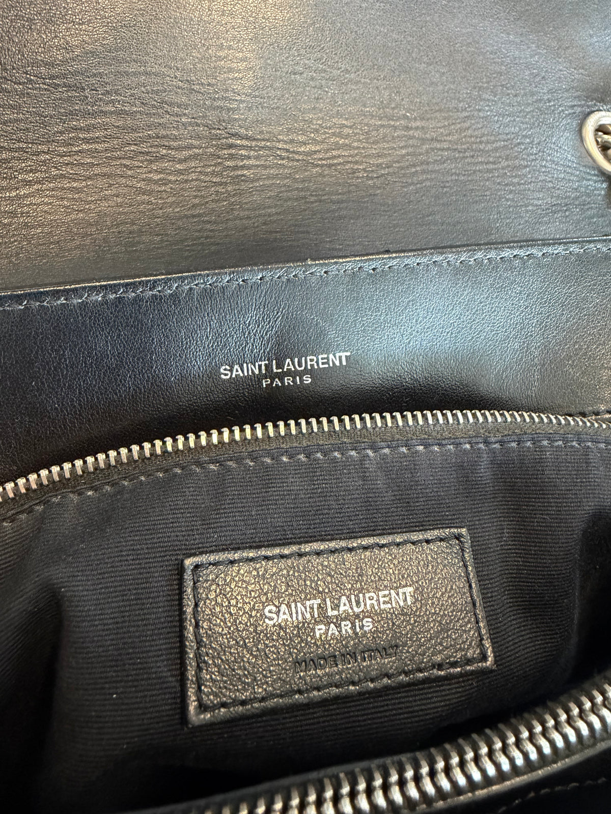 Saint Laurent – Borsa a spalla in pelle nera matelassé