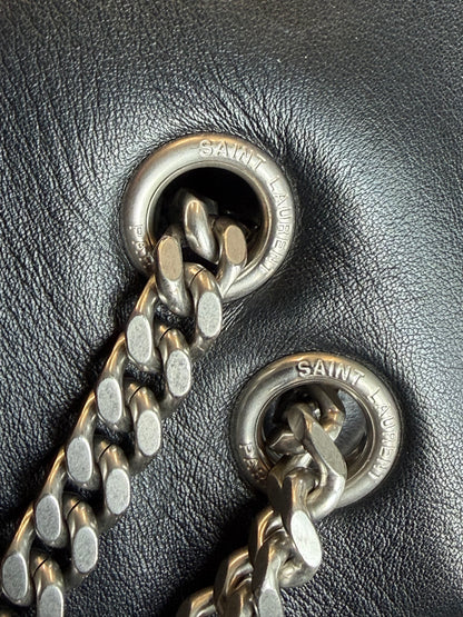 Saint Laurent – Borsa a spalla in pelle nera matelassé