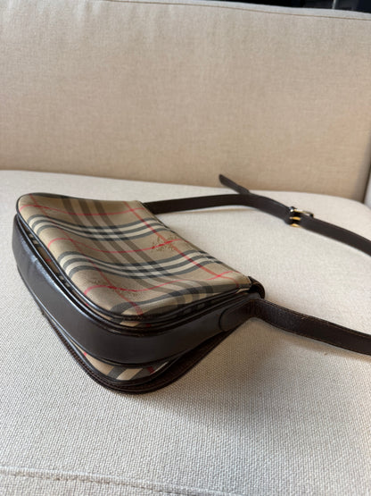 Burberry vintage – Borsa a tracolla in tela check beige