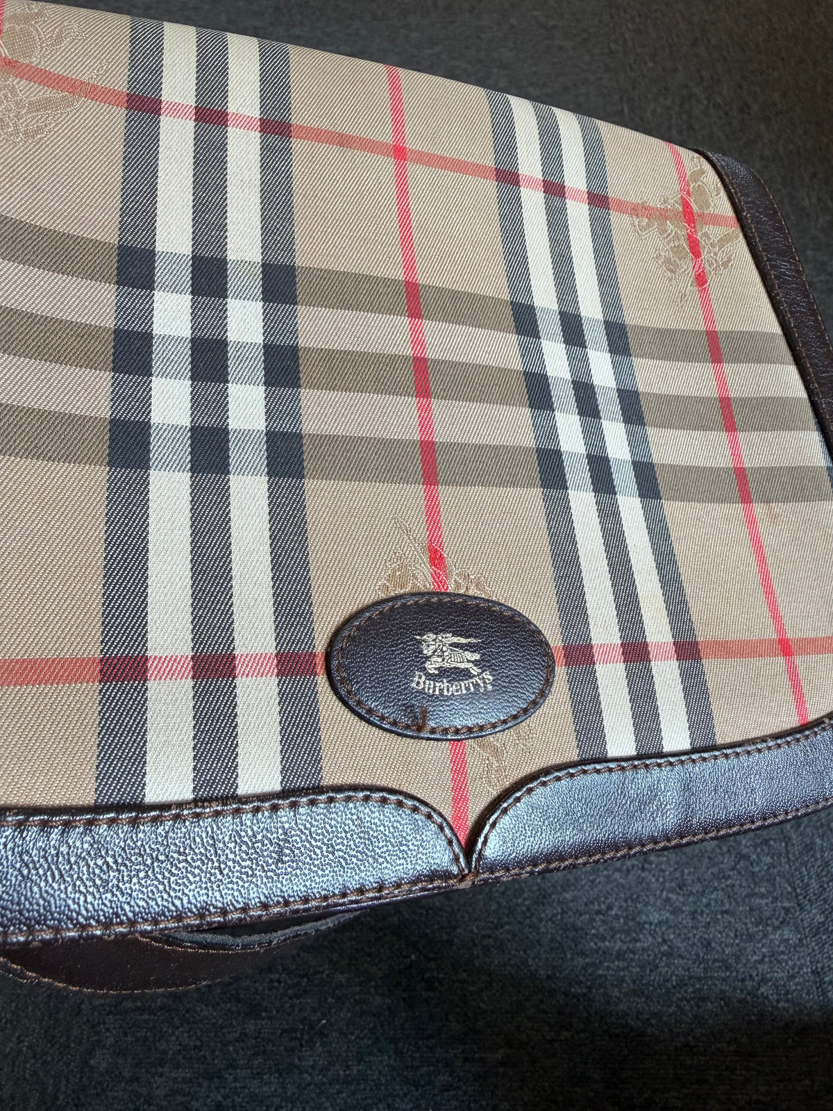Burberry vintage – Borsa a tracolla in tela check beige