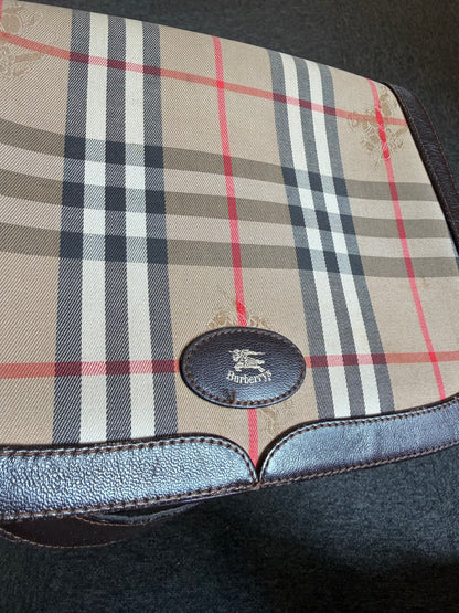 Burberry vintage – Borsa a tracolla in tela check beige