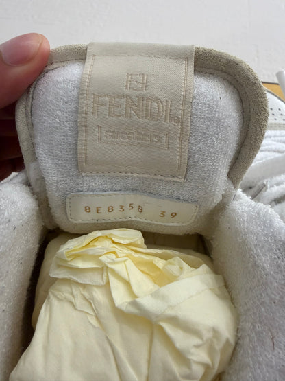 Fendi – Sneakers in pelle e suede panna e beige