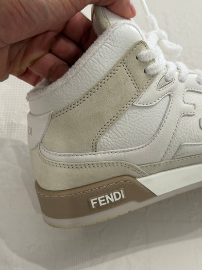 Fendi – Sneakers in pelle e suede panna e beige