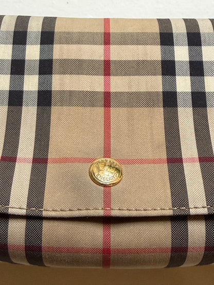 Burberry – Borsa a tracolla Vintage Check beige e nera