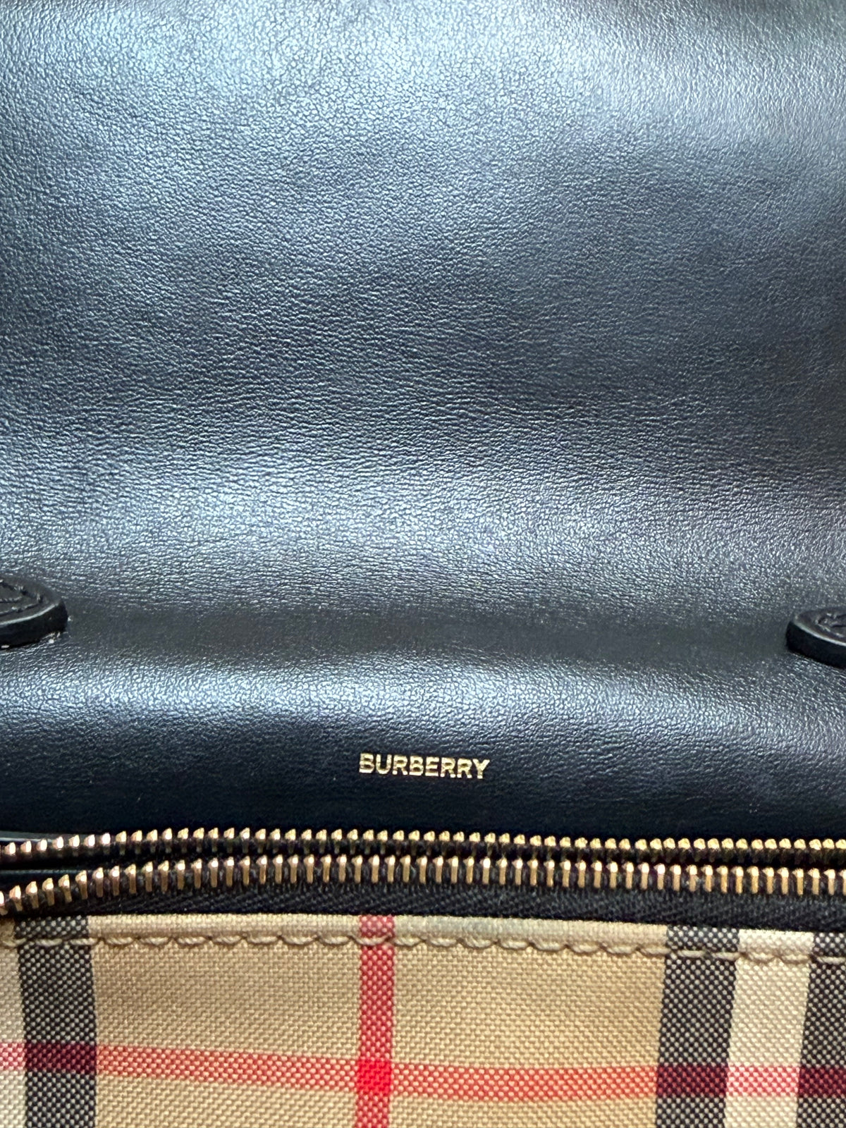Burberry – Borsa a tracolla Vintage Check beige e nera