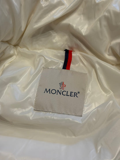 Moncler – Piumino donna bianco avorio con cappuccio