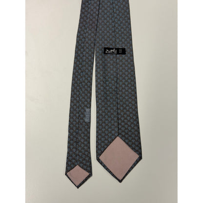 Hermès – Cravatta in seta blu con motivo H