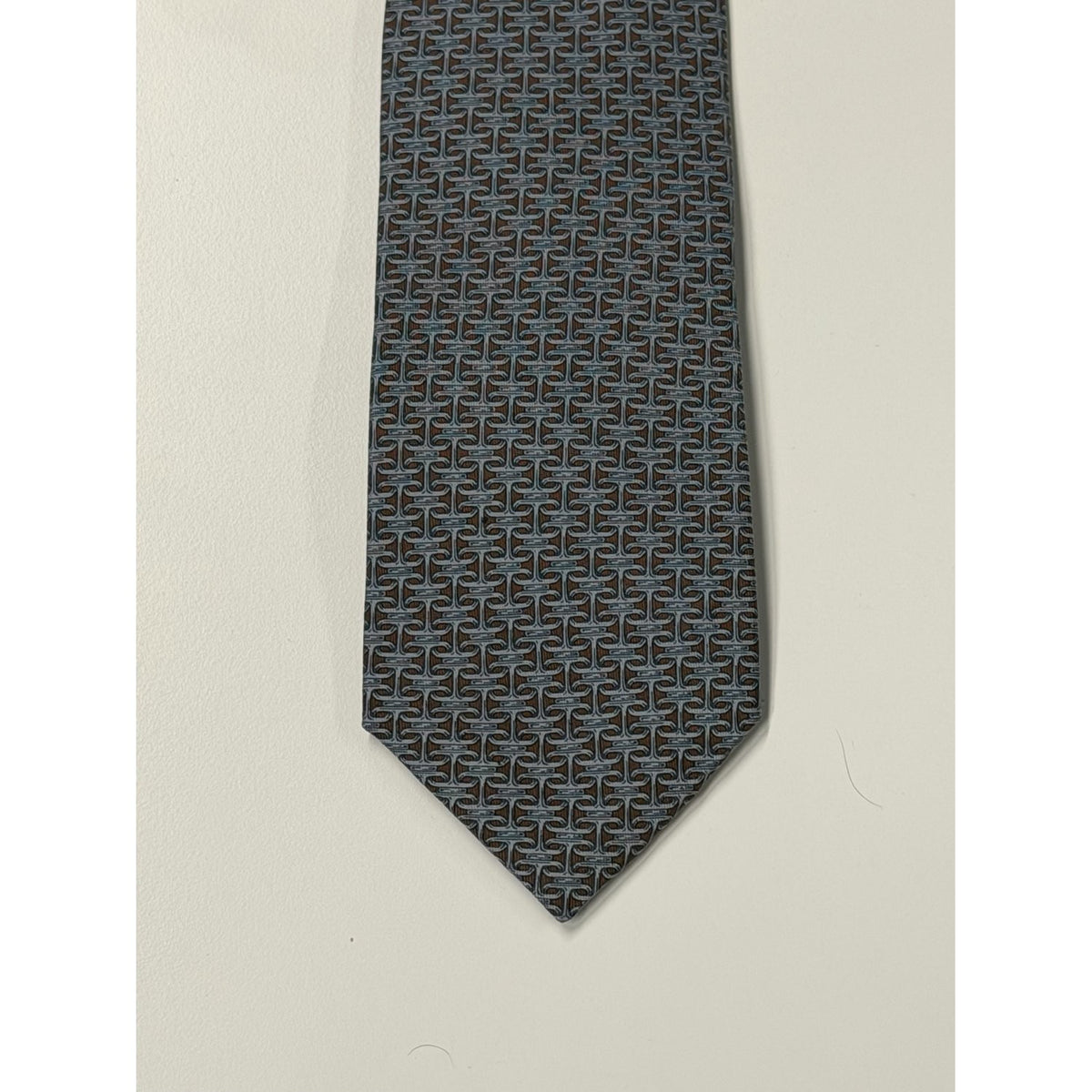 Hermès – Cravatta in seta blu con motivo H