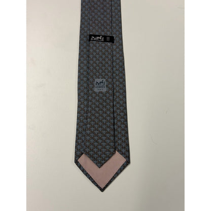 Hermès – Cravatta in seta blu con motivo H