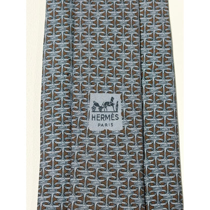 Hermès – Cravatta in seta blu con motivo H