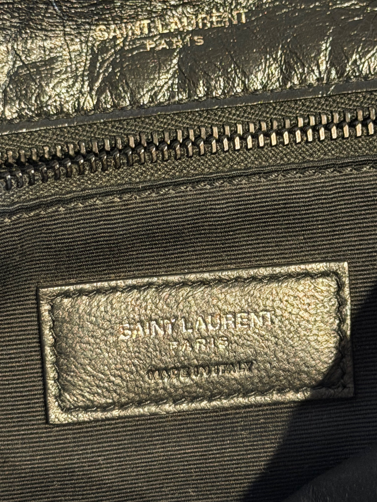 Saint Laurent – Borsa a spalla nera matelassé con catena