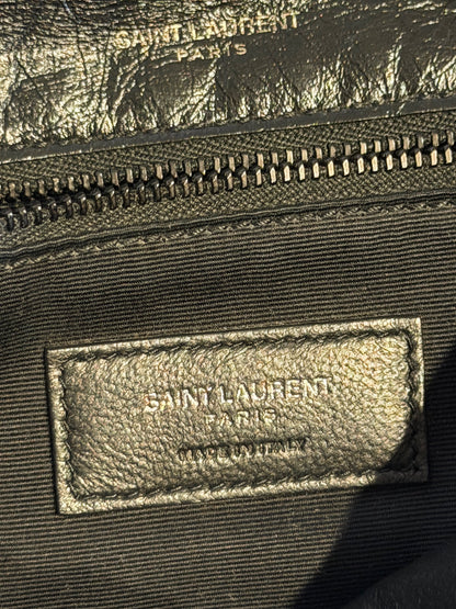 Saint Laurent – Borsa a spalla nera matelassé con catena