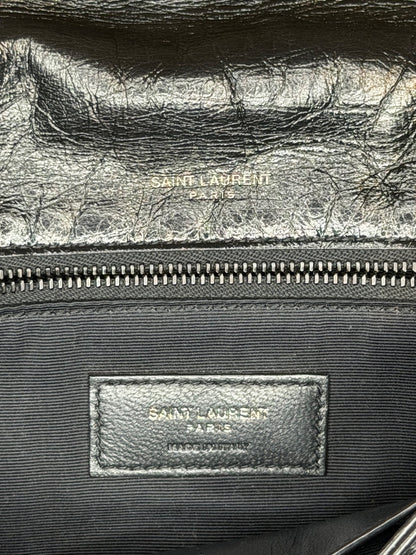 Saint Laurent – Borsa a spalla nera matelassé con catena