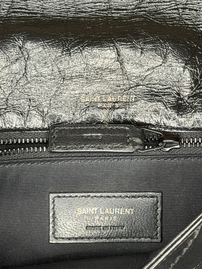 Saint Laurent – Borsa a spalla nera matelassé con catena