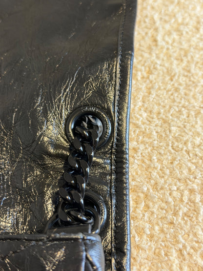 Saint Laurent – Borsa a spalla nera matelassé con catena